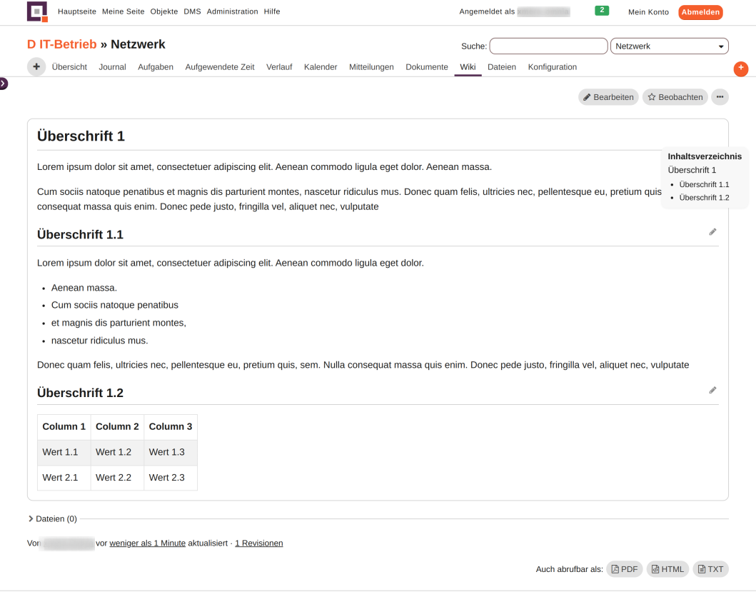 modul wiki startseite