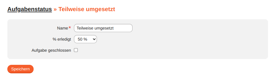 Aufgabenstatus mit Aufgabenfortschritt bearbeiten