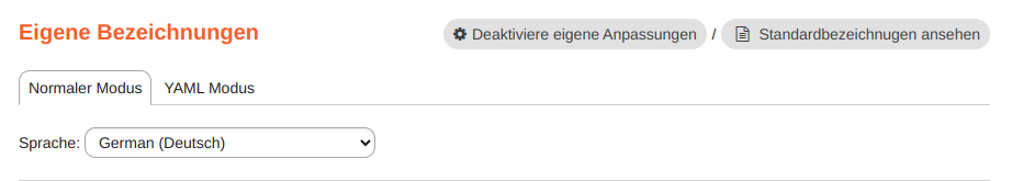 eigene bezeichnungen sprache
