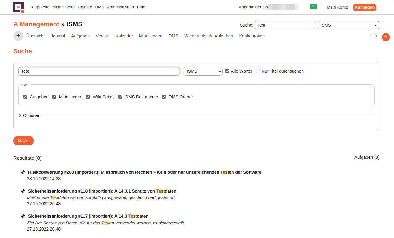 einfuehrung suchergebnisse