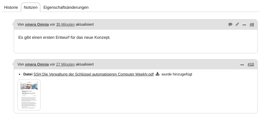 modul aufgaben historie kommentare