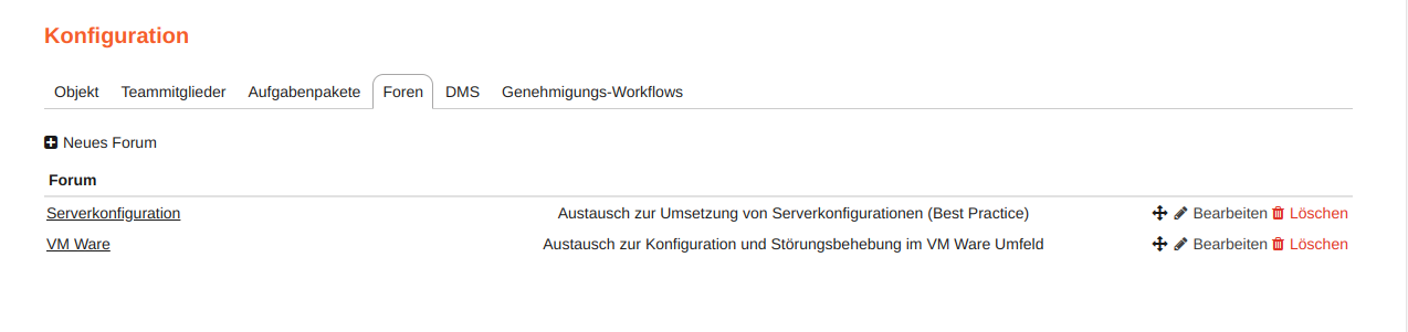 modul foren konfiguration