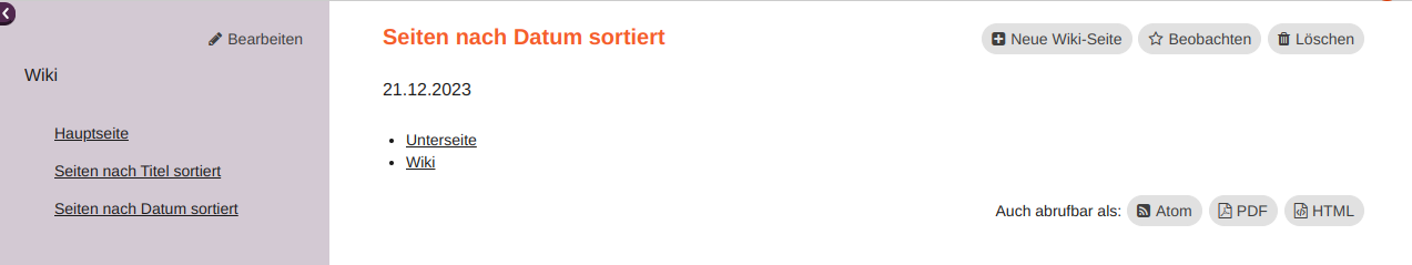 modul wiki sidebar nach datum