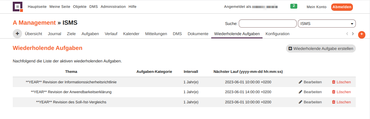 Wiederholende Aufgaben