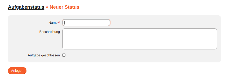 Neuer Aufgabenstatus
