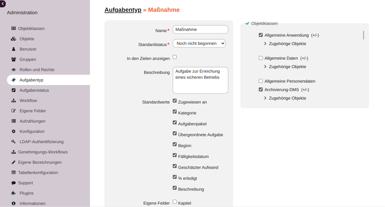 Aufgabentypen bearbeiten