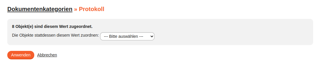 aufzaehlungen loeschen zuweisung