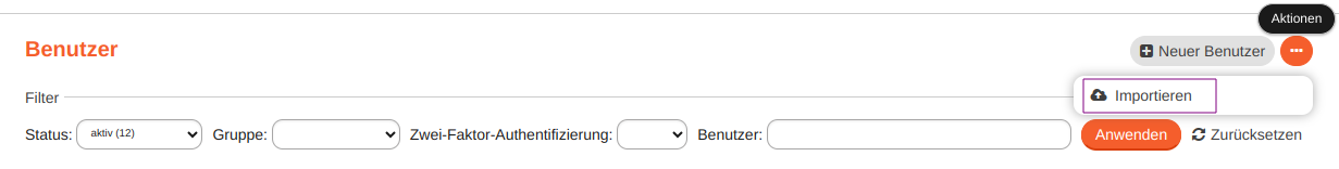 Dateiupload für den Benutzerimport