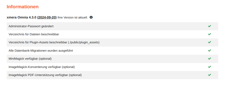 informationen einstellungen