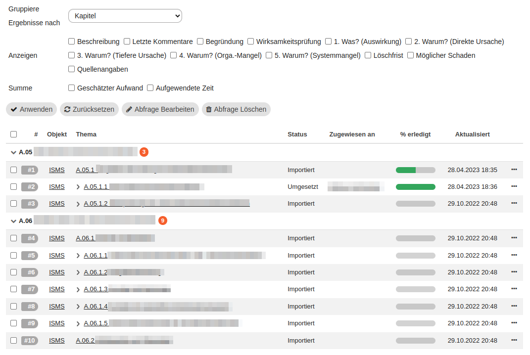 einfuehrung option gruppieren