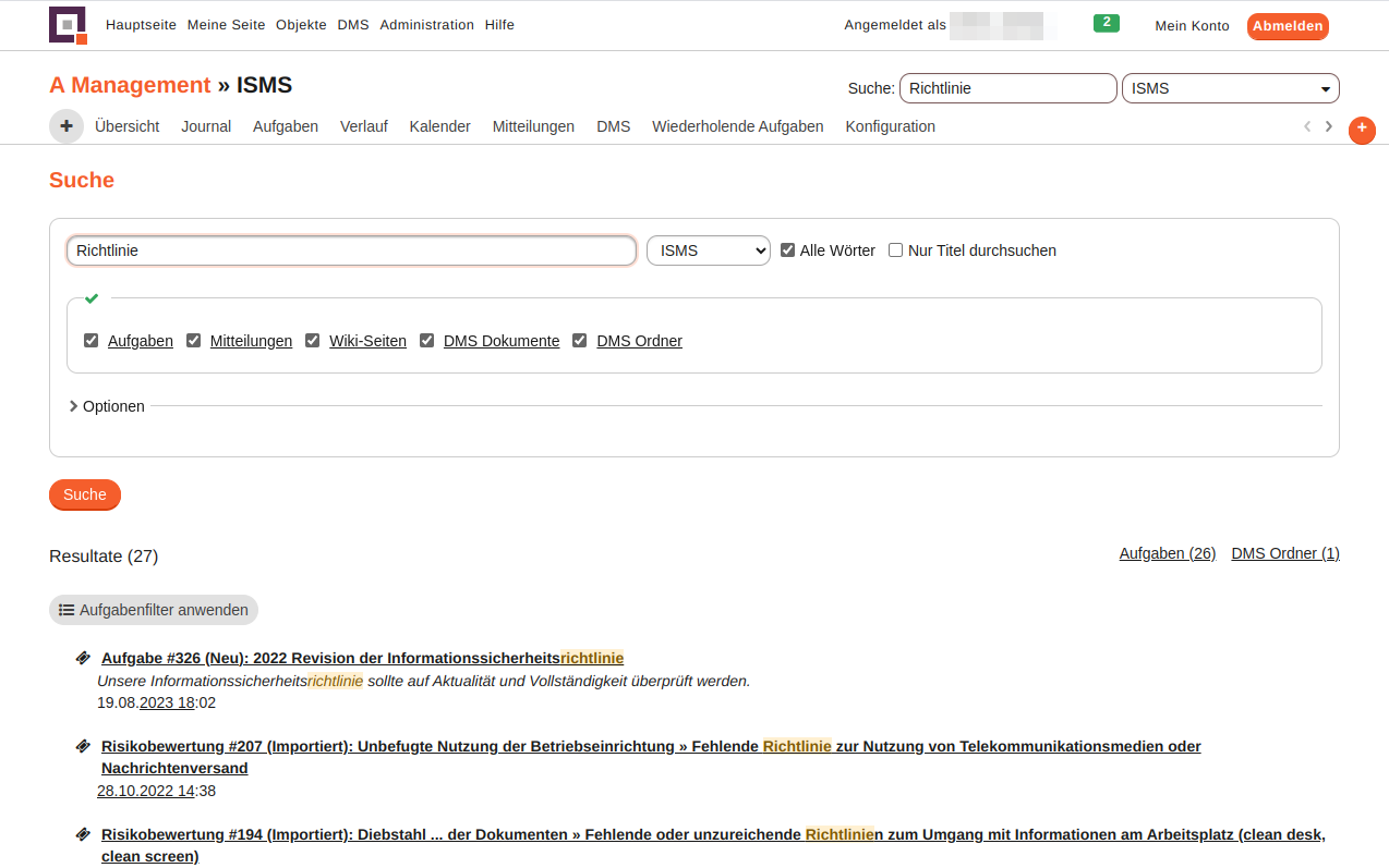 einfuehrung suchergebnisse