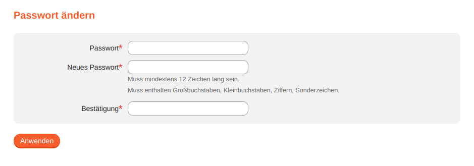 individuell konto passwort aendern