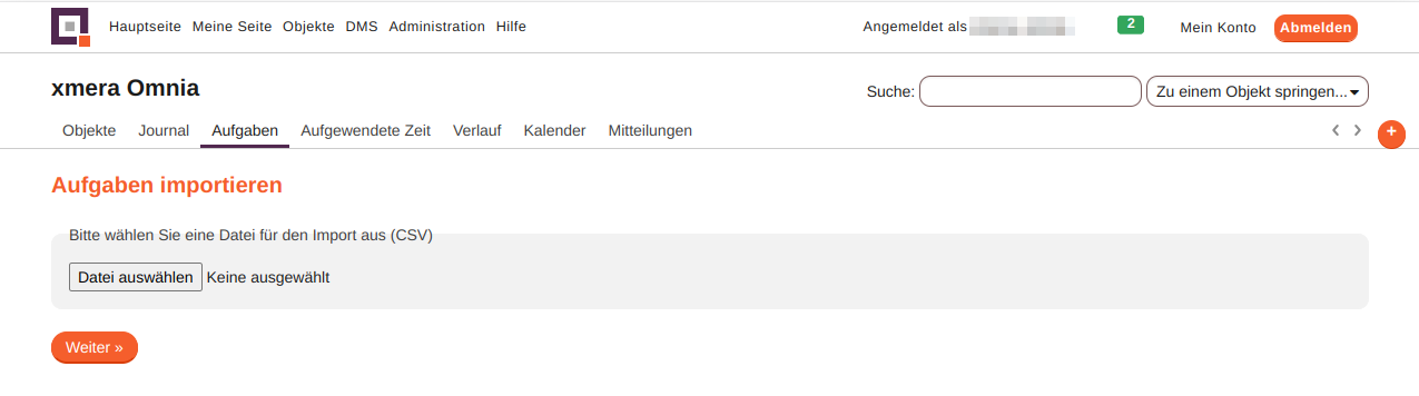 modul aufgaben import datei