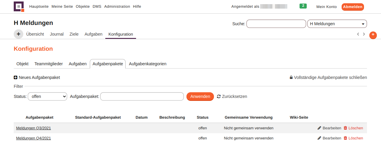 modul aufgaben pakete uebersicht