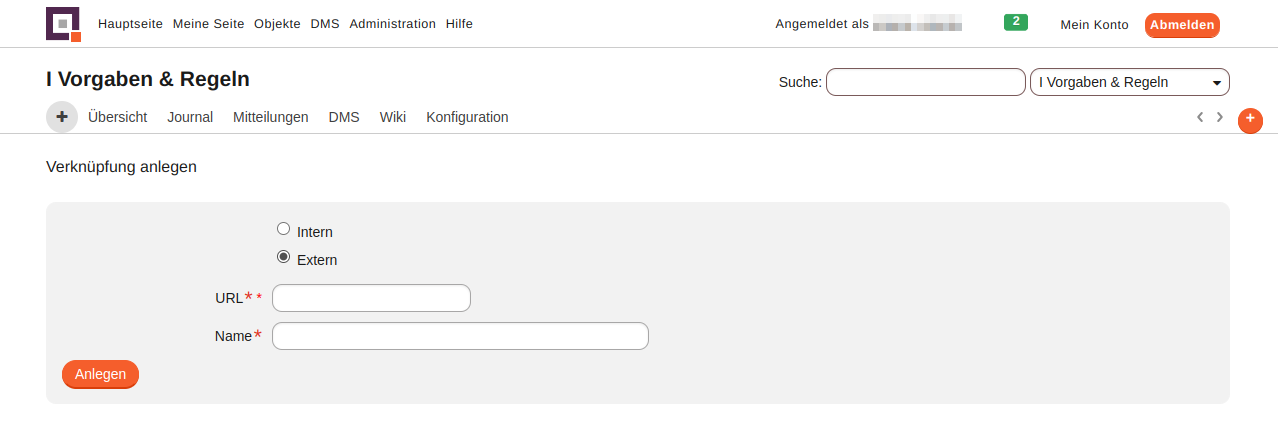 modul dms verknuepfung extern