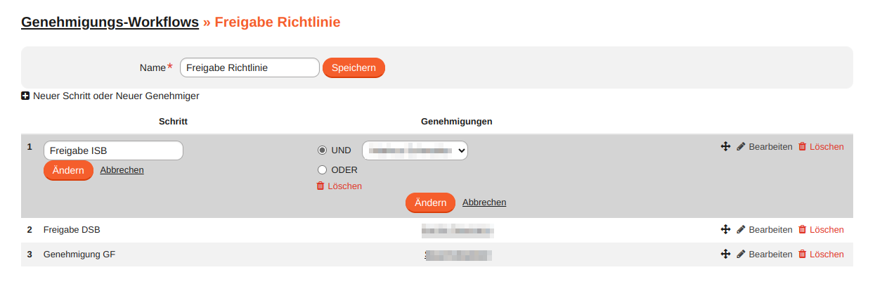 modul dms workflow schritt bearbeiten