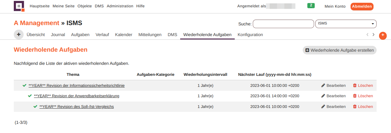 Wiederholende Aufgaben