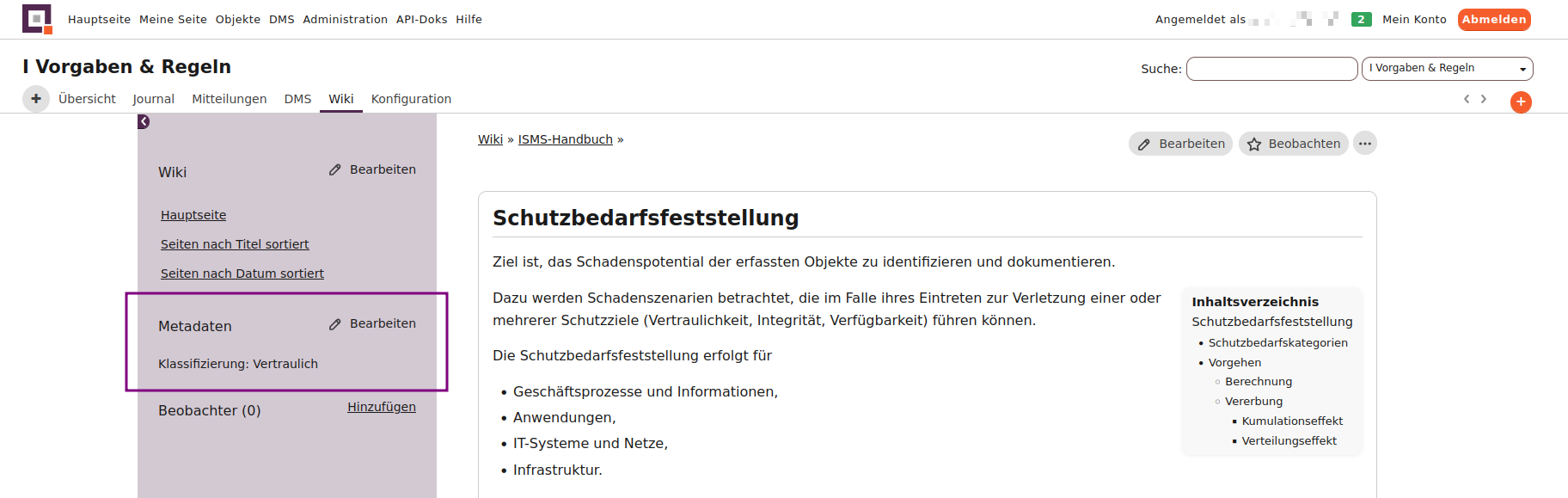 modul wiki metadaten sidebar