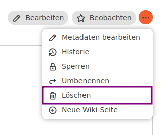 modul wiki seite loeschen