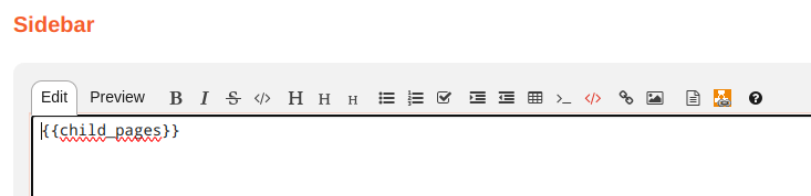 modul wiki sidebar child pages