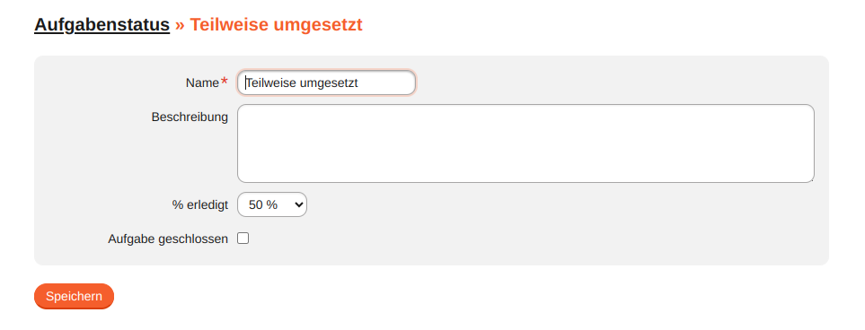 Aufgabenstatus mit Aufgabenfortschritt bearbeiten