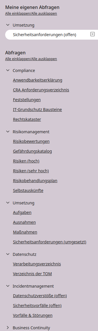einfuehrung abfrage sidebar