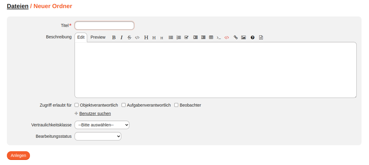 modul dms neuer ordner
