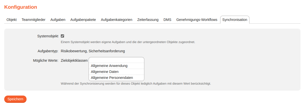 modul sync konfig systemobjekt
