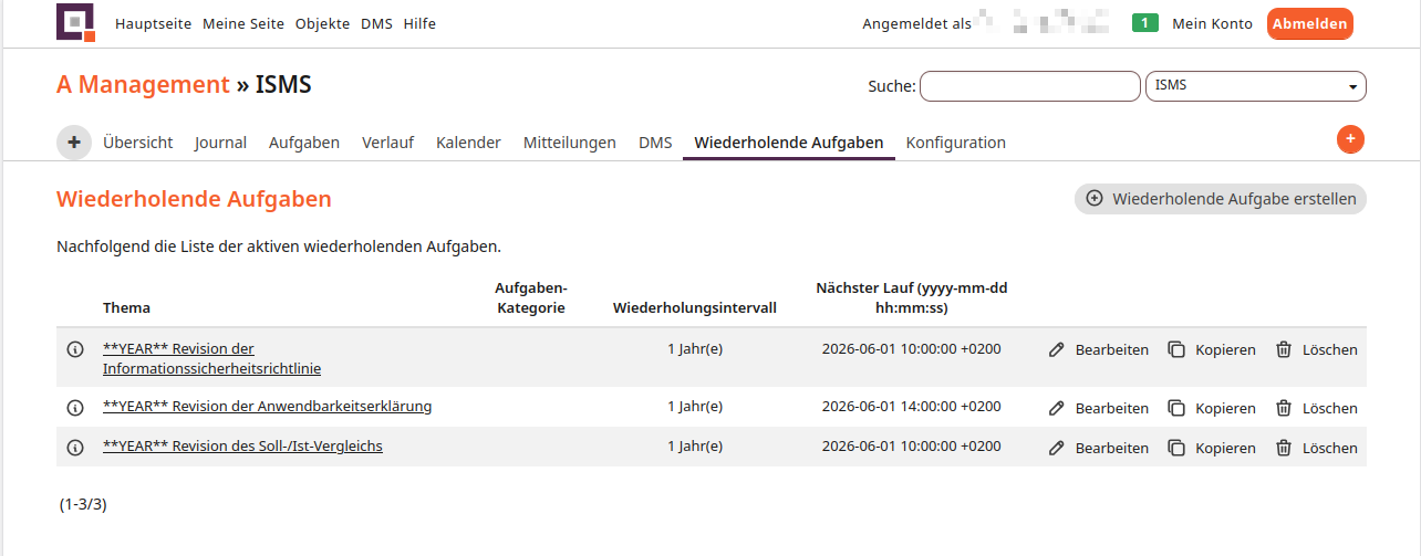 Wiederholende Aufgaben