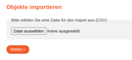 Dateiupload für den Objektimport