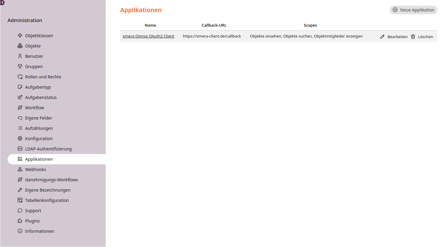 Liste der Applikationen