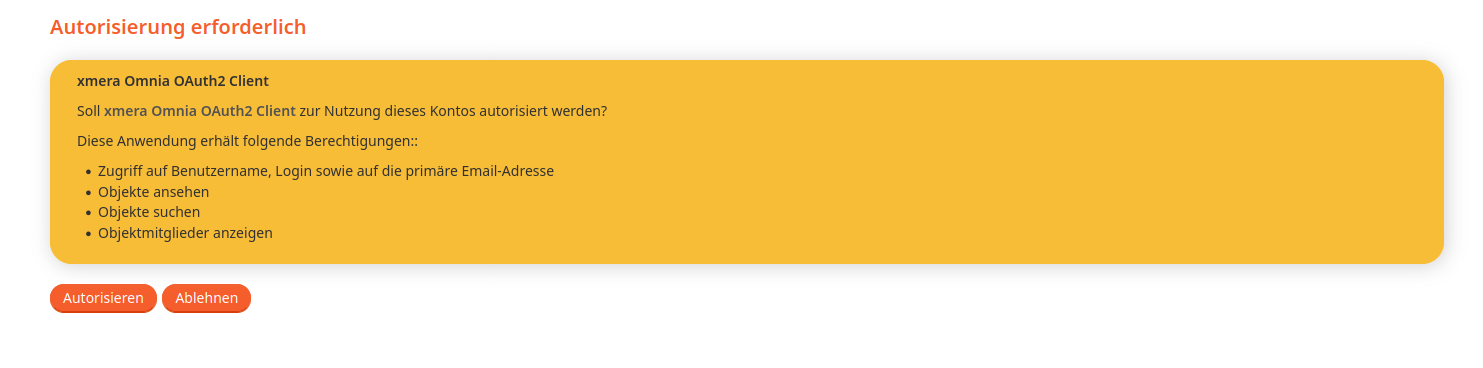 Applikation autorisieren