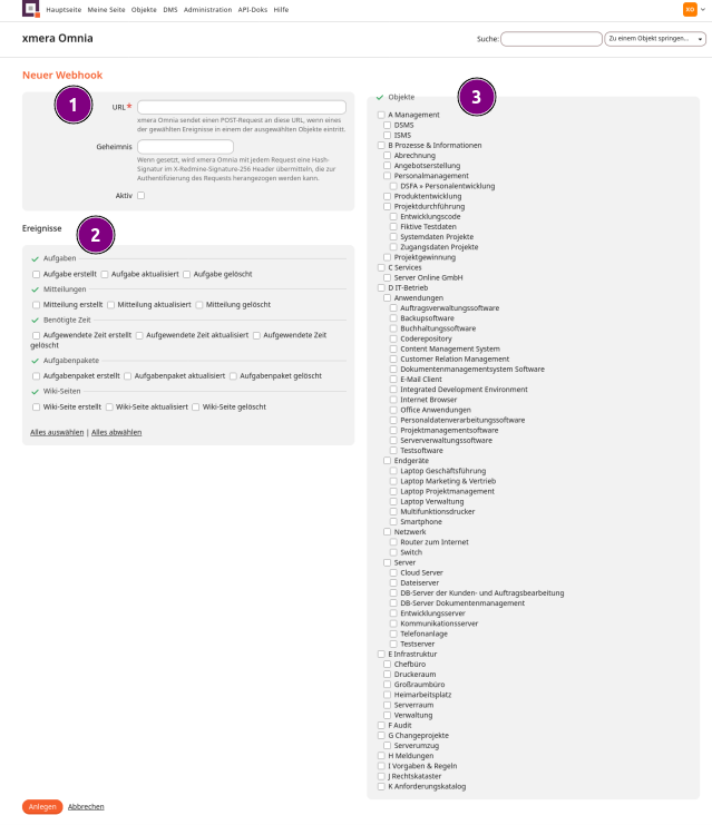 individuell webhook erstellen