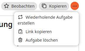 Aufgaben Ansicht 3-Pünkte-Menü