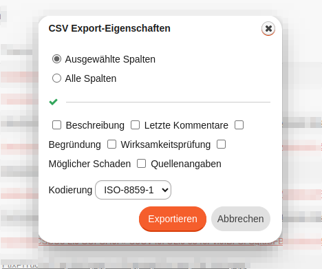modul aufgaben csv export