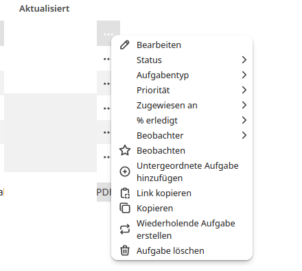 Aufgabenliste 3-Pünkte-Menü